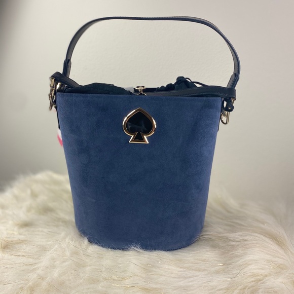 KATE SPADE SUZY SUEDE SMALL BUCKET SHOULDER BAG - Picture 4 of 10